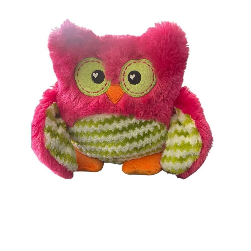 Dan Dee Collectors Choice Pink Green Owl Plush Snuggle Pillow Stuffed Animal Toy